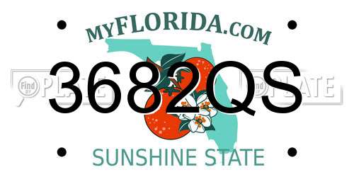 3682QS Florida License Plate