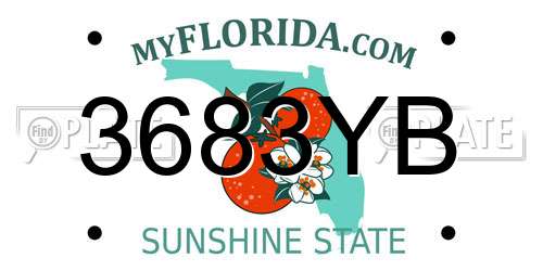 3683YB Florida License Plate