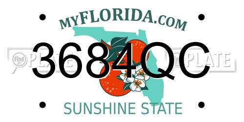 3684QC Florida License Plate