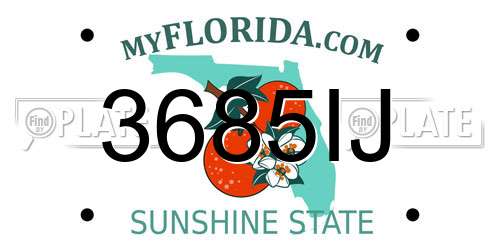 3685IJ Florida License Plate