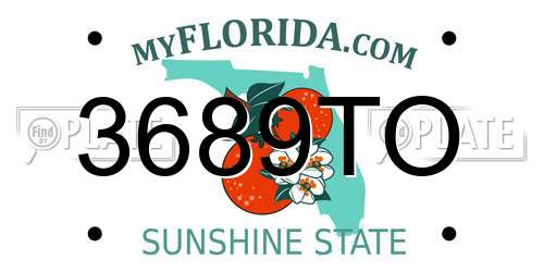 3689TO Florida License Plate