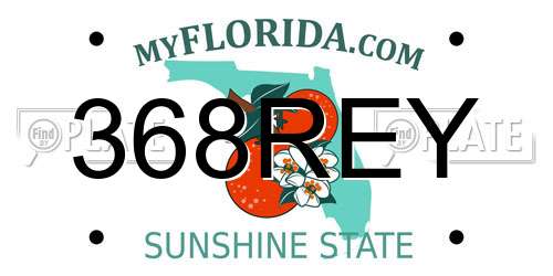 368REY Florida License Plate