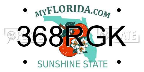 368RGK Florida License Plate