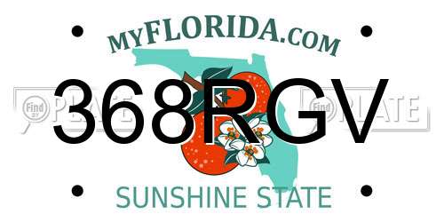 368RGV Florida License Plate