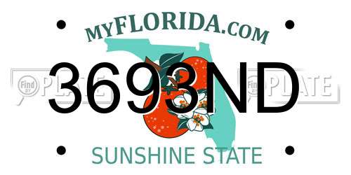 3693ND Florida License Plate