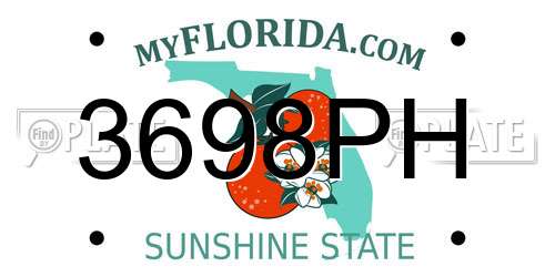 3698PH Florida License Plate