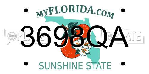 3698QA Florida License Plate
