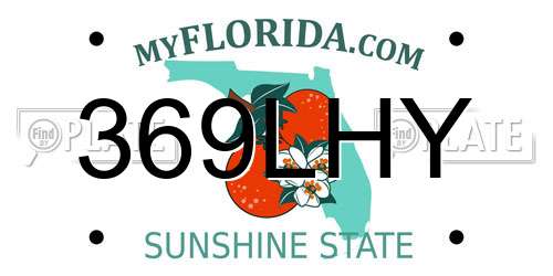369LHY Florida License Plate
