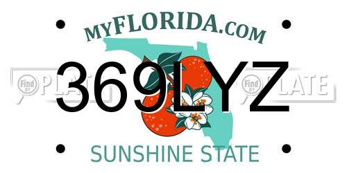 369LYZ Florida License Plate
