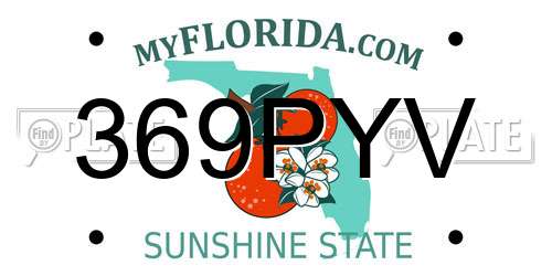 369PYV Florida License Plate