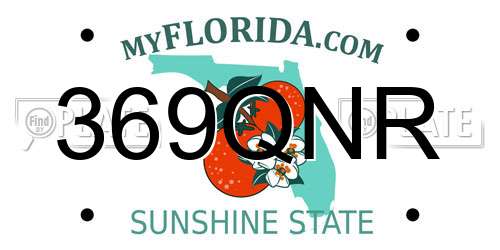 369QNR Florida License Plate