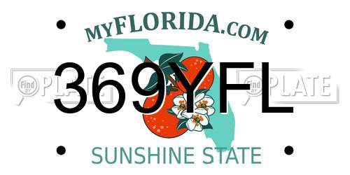369YFL Florida License Plate