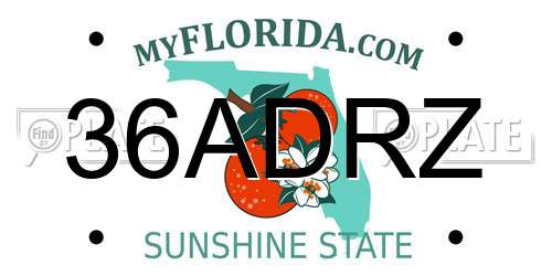 36ADRZ Florida License Plate