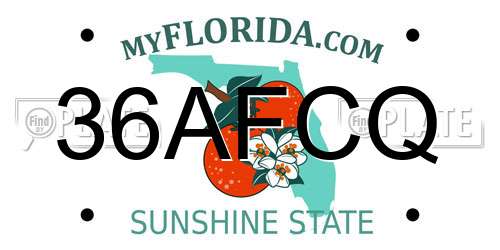 36AFCQ Florida License Plate