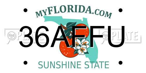 36AFFU Florida License Plate
