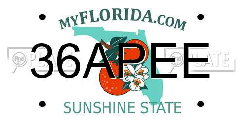36APEE Florida License Plate