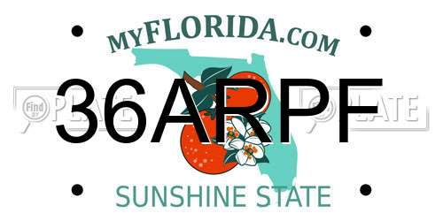 36ARPF Florida License Plate