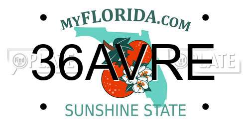 36AVRE Florida License Plate