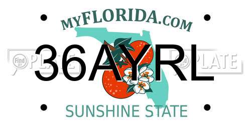 36AYRL Florida License Plate