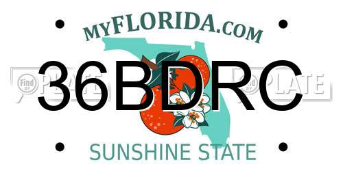 36BDRC Florida License Plate