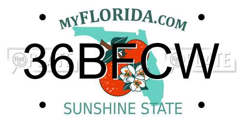 36BFCW Florida License Plate