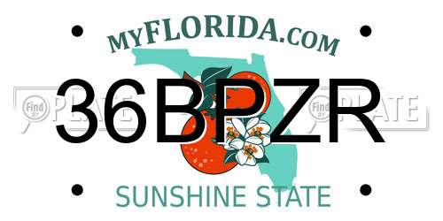 36BPZR Florida License Plate