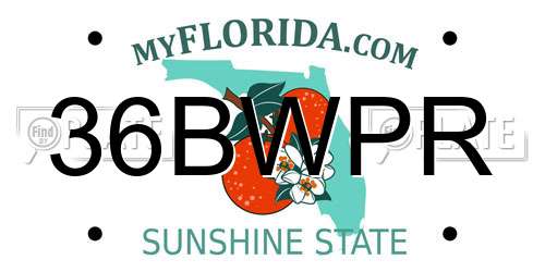 36BWPR Florida License Plate