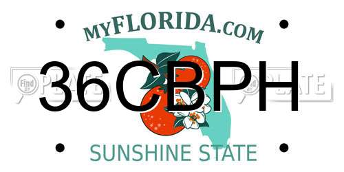 36CBPH Florida License Plate