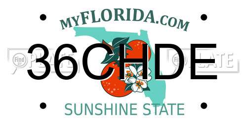 36CHDE Florida License Plate
