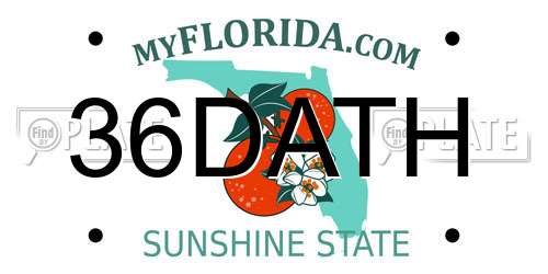36DATH Florida License Plate