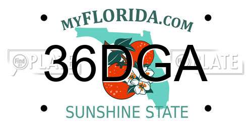 36DGA Florida License Plate
