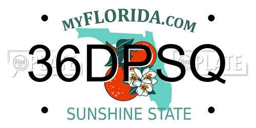 36DPSQ Florida License Plate