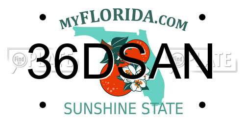 36DSAN Florida License Plate