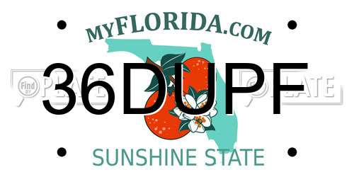 36DUPF Florida License Plate