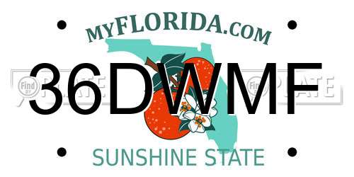 36DWMF Florida License Plate