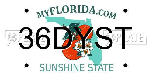 36DYST Florida License Plate
