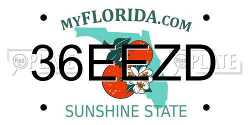 36EEZD Florida License Plate
