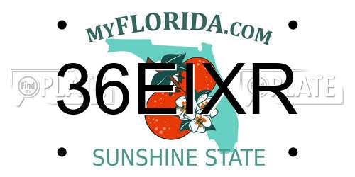 36EIXR Florida License Plate