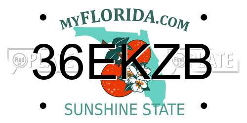 36EKZB Florida License Plate