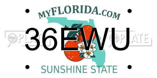 36EWU Florida License Plate