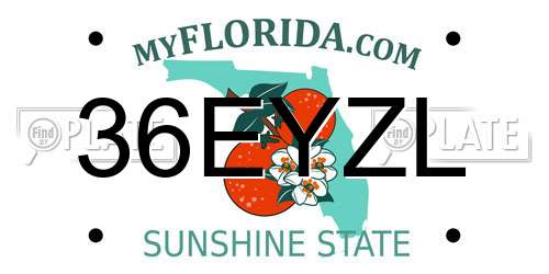 36EYZL Florida License Plate