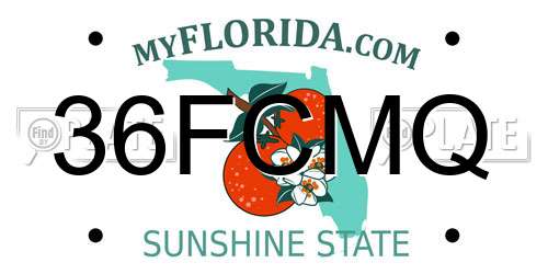 36FCMQ Florida License Plate
