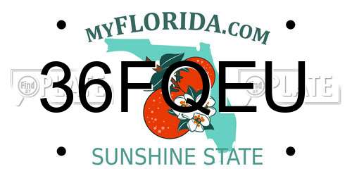 36FQEU Florida License Plate