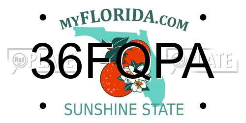 36FQPA Florida License Plate