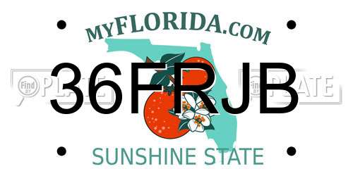 36FRJB Florida License Plate