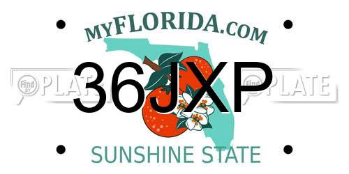 36JXP Florida License Plate