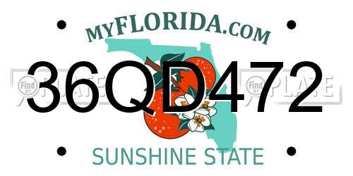 36QD472 Florida License Plate