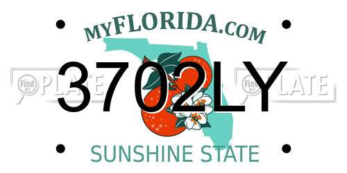 3702LY Florida License Plate