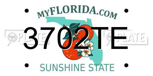 3702TE Florida License Plate