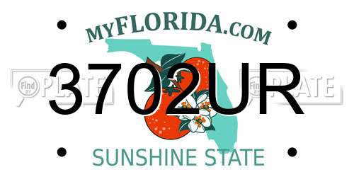 3702UR Florida License Plate
